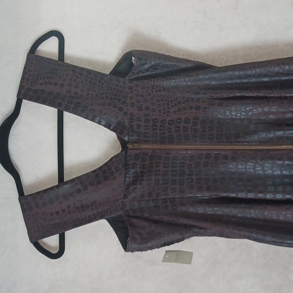 Madison Brown Black Faux Snake Print Sweetheart Dress New With Tag Women Size 6. - Picture 4 of 12